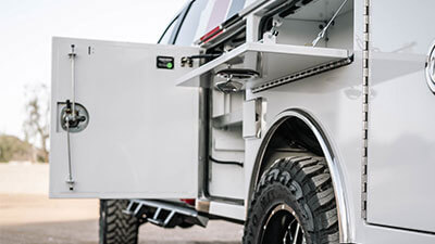 Service truck body - enhanced locking to ensure security of tools